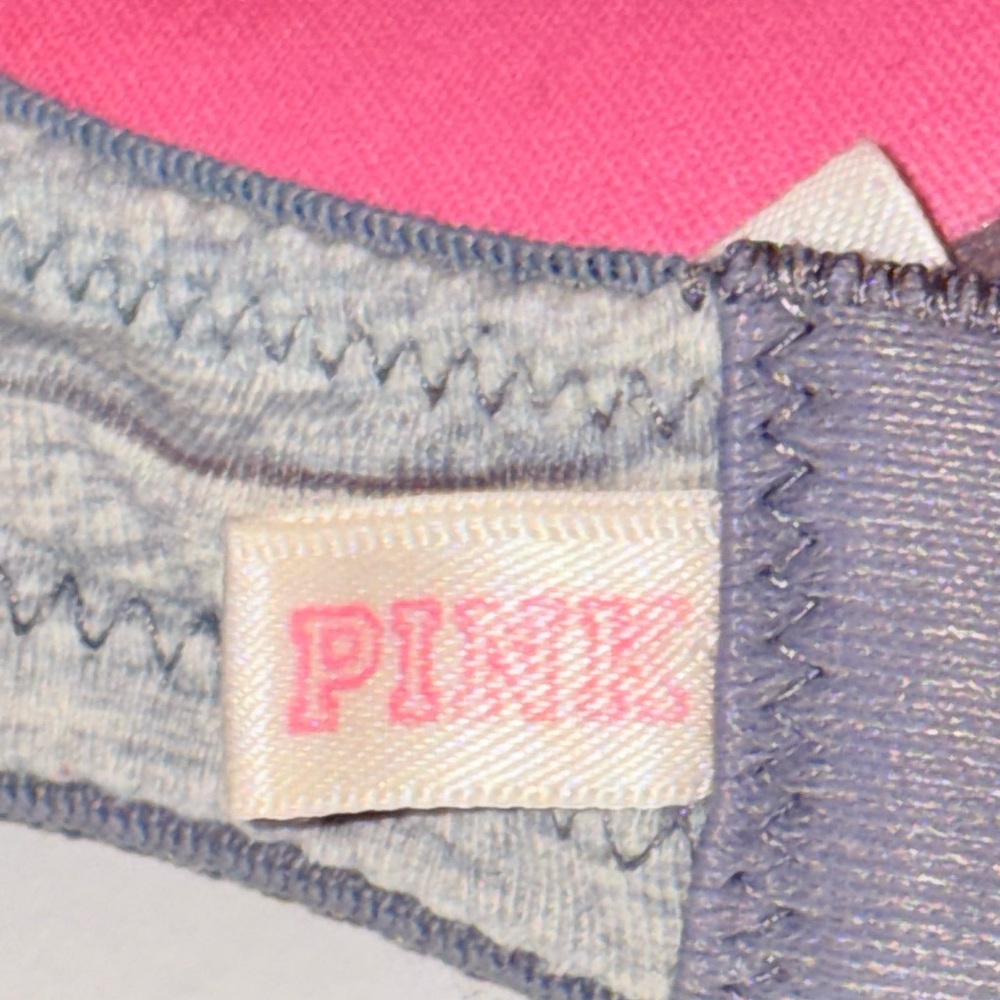 PINK Victoria's Secret Gray and Pink Push-Up Bra - Picture 5 of 8